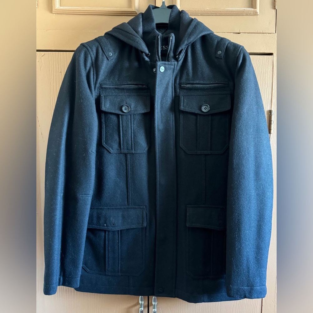 Guess Black Wool Jacket M
